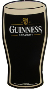THIS SIGN IS CUT TO THE SHAPE OF A GUINNESS PINT GLASS, GREAT GRAPHICS & DESIGN
IT MEASURES APOX. 18" H X 9" W AND HAS HOLES FOR EASY MOUNTING, A MUST FOR ANY GUINNESS FAN'S COLLECTION
