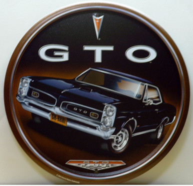 12" DIAMETER VINTAGE GTO SIGN HAS GREAT GRAPHICS & COLOR