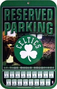 Photo of BOSTON CELTICS BASKETBALL PARKING "CHAMPIONSHIPS" LIST ALL THE YEARS THE CELTICS WON GREAT COLOR AND DETAIL