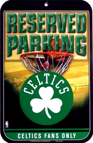 Photo of BOSTON CELTICS BASKETBALL PARKING ONLY SIGN WITH GREAT COLOR AND DETAIL FOR ANY CELTICS FAN