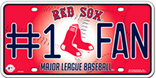 Photo of BOSTON RED SOX BASEBALL # 1 FAN LICENSE PLATE