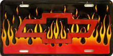 Photo of BOWTIE WITH FLAMES METAL LICENSE PLATE