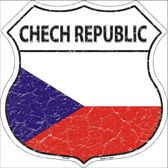 COUNTRY FLAG HIGHWAY SHIELD, CRACKLE PAINT, 
FOR A WEATHERED LOOK, ON FLAT ALUMINUM METAL SIGN  12" X 12"
COLLECT EACH COUNTRY YOU LIKE OR HAVE VISITED!