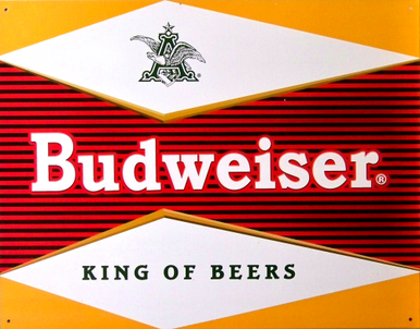 Photo of BUDWEISER "BULLSEYE" BEER SIGN, A SIGN FROM THE PAST GOOD COLOR AND DETAIL