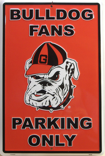BULL DOG FANS EMBOSSED COLLEGE SIGN