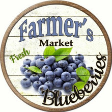 ROUND, FLAT, ALUMINUM, VINTAGE FARMER'S MARKET SIGN
MEASURING 12" IN DIAMETER. WITH HOLES FOR EASY MOUNTING
GREAT COLOR AND EXCEPTIONAL DETAIL, WILL NOT RUST!