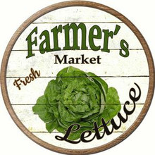 ROUND, FLAT, ALUMINUM, VINTAGE FARMER'S MARKET SIGN
MEASURING 12" IN DIAMETER. WITH HOLES FOR EASY MOUNTING
GREAT COLOR AND EXCEPTIONAL DETAIL, WILL NOT RUST!