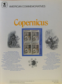 PANEL # 13, U.S. COMMERATIVE PANEL COPERNICUS.., ISSUED 4/23/1973 SCOTT # 1488, PRINTED
ON HEAVY PAPER MEASURING 8  1/2"  X  11  1/4" WITH 4 UNUSED COPERNICUS, 8 CENT STAMPS 
PANELS ISSUED BY U.S. BUREAU OF ENGRAVING REPRESENT MANY HISTORICAL EVENTS IN OUR COUNTRY
PLUS CULTURAL, WILDLIFE, FLORAL, MUSICAL, MOVIES AND COUNTLESS OTHER SUBJECTS, GREAT FOR
 COLLECTORS AND ENTHUSIAST OF A WIDE VARIETY OF INTEREST.  GREAT TO FRAME FOR GIFTS!
UP TO A DOZEN CAN BE SHIPPED USING PRIORITY MAIL FLAT RATE ENVELOPE, FOR THE PRICE OF ONE
(REFUND GIVEN AFTER PANELS ARE SHIPPED TAKES 3-4 DAYS FOR REFUND TO REACH YOUR CARD)
OR YOU CAN SEND ONE OR MORE, FIRST CLASS (NOT INSURED) FOR LESS, YOUR CHOICE.