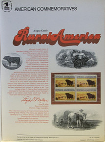 PANEL # 24, U.S. COMMERATIVE PANEL ANGUS CATTLE.., ISSUED 10/5/1973 SCOTT # 1504 PRINTED
ON HEAVY PAPER MEASURING 8  1/2"  X  11  1/4" WITH 4 UNUSED RURAL, ANGUS CATTLE 8 CENT STAMPS
PANELS ISSUED BY U.S. BUREAU OF ENGRAVING REPRESENT MANY HISTORICAL EVENTS IN OUR COUNTRY
PLUS CULTURAL, WILDLIFE, FLORAL, MUSICAL, MOVIES AND COUNTLESS OTHER SUBJECTS, GREAT FOR
 COLLECTORS AND ENTHUSIAST OF A WIDE VARIETY OF INTEREST.  GREAT TO FRAME FOR GIFTS!
UP TO A DOZEN CAN BE SHIPPED USING PRIORITY MAIL FLAT RATE ENVELOPE, FOR THE PRICE OF ONE
(REFUND GIVEN AFTER PANELS ARE SHIPPED TAKES 3-4 DAYS FOR REFUND TO REACH YOUR CARD)
OR YOU CAN SEND ONE OR MORE, FIRST CLASS (NOT INSURED) FOR LESS, YOUR CHOICE.