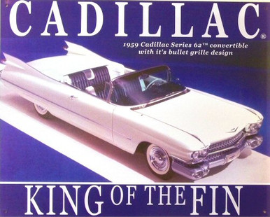 Photo of CADILLAC "KING OF THE FIN" METAL SIGN