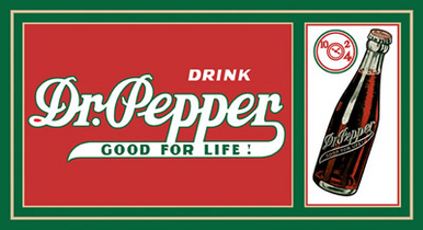This Dr. Pepper sign measure 16 1/2" w  x  8" h
and has holes in each corner for easy mounting
Great color and style