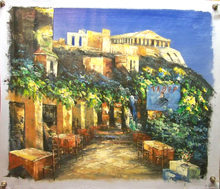 Photo of CAFE WITH VIEW OF RUINS OIL PAINTING