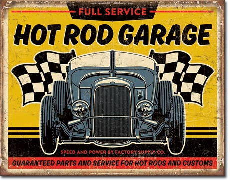 Ford Deuce V8 TIN SIGN hot rod rat street garage car vtg metal wall decor 1436 