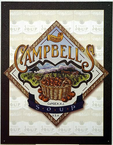 Photo of CAMPBELL'S SOUP BASKET SIGN FROM THEIR CAMDEN, N.J. PLANT  GREAT GRAPHICS AND COLOR
