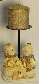 FROSTED SNOW COUPLE W/BOOK, HORN & TOYS (2) 
ONLY TWO LEFT    4" X 3" X 4 1/8"