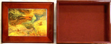 SPIRIT OF FLIGHT JEWELRY BOX WITH LID THAT CAN BE DISPLAYED ON WALL ART DESIGNS BY JOSEPHINE WALL A POPULAR ENGLISH FANTASY ARTIST.
THIS JEWELRY BOX CAN BE USED IN SEVERAL DIFFERENT WAYS.
THE LID CAN BE USED PICTURE UP OR WORDS UP OR CAN BE HUNG ON THE WALL, USING THE EYELETS PROVIDED
THE CASE ITSELF IS FELT LINED AND WITH LID 
MEASURES 8 5/8" X 6 13/16" X 3 1/2"