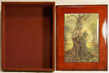 THE DRYAD & TREE SPIRIT JEWELRY BOX WITH LID THAT CAN BE DISPLAYED ON WALL  ART DESIGNS BY JOSEPHINE WALL  A POPULAR ENGLISH FANTASY ARTIST.
THIS JEWELRY BOX CAN BE USED IN SEVERAL DIFFERENT WAYS.
THE LID CAN BE USED PICTURE UP OR WORDS UP OR CAN BE HUNG ON THE WALL, USING THE EYELETS PROVIDED
THE CASE ITSELF IS FELT LINED  AND WITH LID 
MEASURES 8 5/8" X 6 13/16" X 3 1/2"
