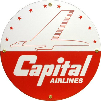 Photo of CAPITAL AIRLINES PORCELAIN SIGN, GREAT COLOR AND DETAILS