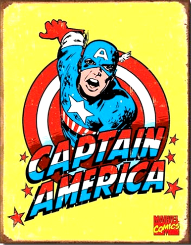 Photo of CAPTIAN AMERICAN RETRO SUPER HERO SIGN HAS BOLD COLORS AND GREAT DETAIL
