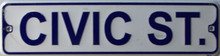 CIVIC ST SMALL 12" EMBOSSED METAL STREET SIGN MEASURES 12" X 3"