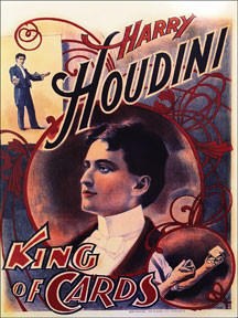 HOUDINI KING OF CARDS VINTAGE ENAMEL SIGN S/O MEASURES 12" X 16" WITH HOLES IN EACH CORNER FOR EASY MOUNTING THIS SIGN IS ON HEAVY STEEL WITH AN ENAMEL FINISH.  THIS SPECIAL ORDER SIGN TAKES
TWO TO THREE WEEKS FOR SHIPPING BUT THERE IS NO ADDITIONAL COST FOR A SPECIAL ORDER SIGN.