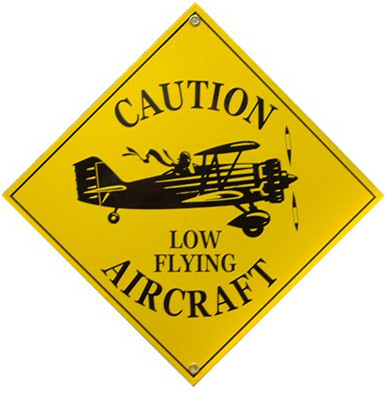 Photo of CAUTION (Low Flying Aircraft) PORCELAIN SIGN GREAT FOR THE PILOT OR ASPIRING AVIATORS