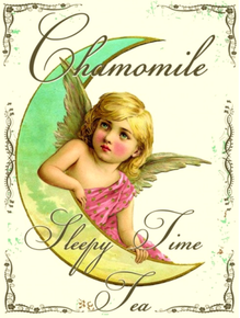 Photo of CHAMOMILE TEA FAIRY ENAMEL SIGN, BEAUTIFUL OLD TIME GRAPHICS AND RICH ELEGANT COLORS