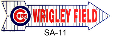 CHICAGO CUBS BASEBALL WRIGLEY FIELD ARROW SIGN FUN SIGN GREAT COLORS AND CONTRAST, POINT IT TOWARDS WRIGLEY FIELD!