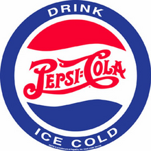 Metal Pepsi sign measures 12" diameter  with holes for easy mounting.  Great Colors!
