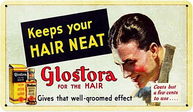 Heavy Metal Sublimation Process Sign, measures: 14" x 8" & weighs apox. 1 lb. With holes for easy mounting This is a Special Order sign that normally takes from 2-3 weeks to ship. From the Barber Shop and Shoe Shine Memories licensed collection, this Glostora Vintage Metal Sign measures 14 inches by 8 inches and weighs in at 1 lb(s). Mens hair grooming at its best. Glostroa was a popular product in the 1920-30s. said to keep hair neat, rich looking & well groomed, contained emulsified coconut oil. It cost a few cents for a bottle but a bottle lasted months so it cost a trifle. This was an Original PristineTrolley sign. The metal sign is just as stunning! This Vintage Metal Sign is hand made in the USA using heavy gauge American steel. The price for shipping on this product is calculated for the 48 contiguous United States, Alaska, Hawaii and all other countries will require additional shipping cost. We do not have the option to add any charges to your credit card, so once we have an accurate shipping cost we will contact you and explain how to cover the additional shipping cost, If at that point you feel it is too much, we can send a refund to your credit card for the full amount of your purchase.. Thanks, Clark, Old Time Signs