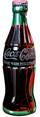 Photo of COKE BOTTLE DIE CUT EMBOSSED "3D" SIGN HAS GREAT 3-D GRAPHICS AND COLORS THAT ALMOST BRING THIS SIGN TO LIFE!