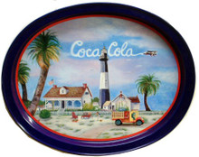 Photo of COKE, HISTORY  of  TYBEE LIGHT HOUSE METAL TRAY HAS THE HISTORY ON THE BACK
