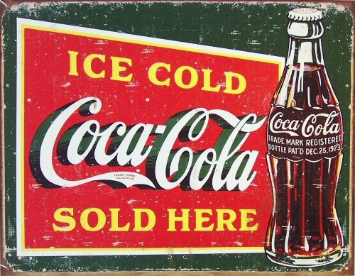 Verrassend COKE ICE COLD GREEN COCA-COLA VINTAGE TIN SIGN - Old Time Signs QP-15
