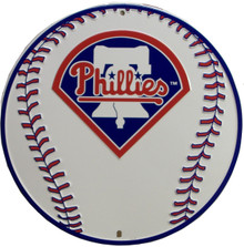 ROUND ALUMINUM BASEBALL SIGN MEASURES 12" DIAMETER WITH HOLE(S) FOR EASY MOUNTING