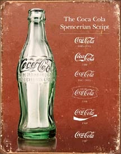 Photo of COKE SCRIPT HISTORY SHOWING THE DIFFERENCES USED IN COCA-COLA SCRIPTS OVER THE YEARS