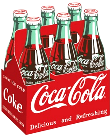 Photo of COKE SIX PACK DIE CUT & EMBOSSED, THIS COLORFUL AND FINELY DETAILED COCA-COLA SIX PACK IS EXCEPTIONAL IN DETAIL AND COLOR