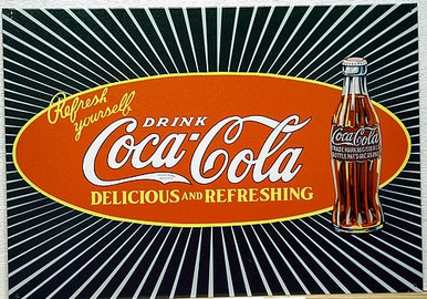 Photo of COKE STARBURST COCA-COLA SIGN LOOKS TO HAVE SOME DEPTH TO IT AS A RESULT OF THE GRAPHICS