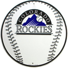 Photo of COLORADO ROCKIES BASEBALL SIGN SHAPED LIKE A BALL