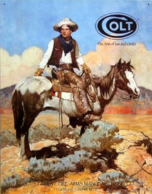 Photo of COLT TEX AND PATCHES AN OLD WEST LOOK TO THIS AD WITH GREAT COLOR AND GRAPHICS