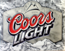 COORS LIGHT BEER SIGN HAS EXCEPTIONAL DETAIL AND COLOR, A GREAT SIGN