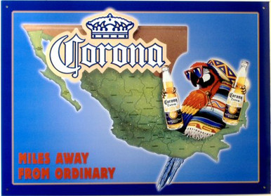 Photo of CORONA PARROT, MAP OF MEXICO WITH A PARROT HOLDING 2 BOTTLES OF CORONA IN ITS CLAWS, THE MAP SHOWS DIFFERENT REGIONS OF MEXICO, GREAT DETAIL AND COLOR