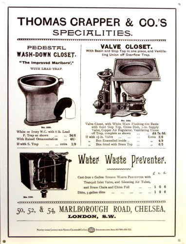 Photo of CRAPPER ENAMEL AD FOR CRAPPERS AS THEY WERE CALLED