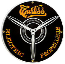 Photo of CURTIS PORCELAIN SIGN ADVERTISING ELECTRIC PROPELLERS, GREAT GRAPHICS