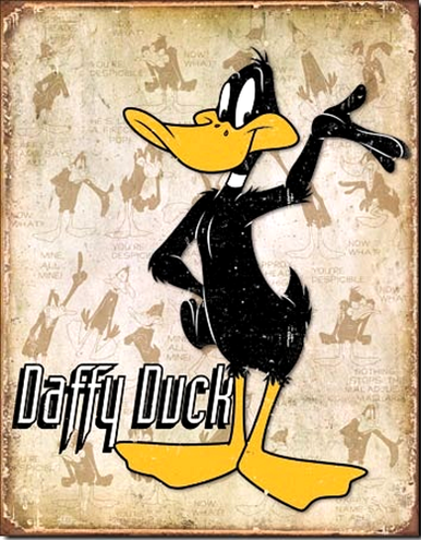 Photo of DAFFY DUCK RETRO LAYOUTWITH PHOTO PANELS FROM PAST CARTOONS GREAT COLOR AND GRAPHICS