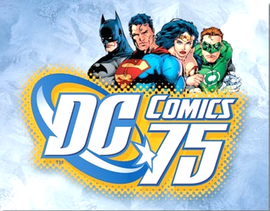 Photo of DC COMICS 75TH ANNIVERSARY  GREAT COLORS AND RICH DETAIL SHOWING BATMAN, SUPERMAN, WONDER WOMAN AND THE GREEN LANTERN