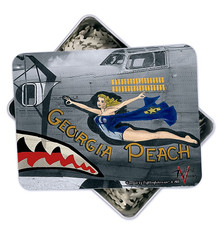 GEORGIA PEACH BOMBER NOSE ART 130 PC PUZZLE & TIN GIFT SET S/O*