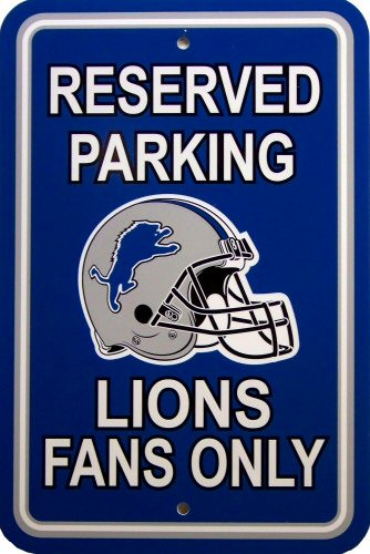 Photo of DETROIT LIONS FOOTBALL FAN PARKING SIGN HAS RICH COLORS AND GREAT DETAIL GREAT GIFT FOR THE AVID LIONS FAN'S COLLECTION