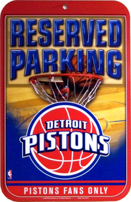 Photo of DETROIT PISTONS PARKING ONLY BASKETBALL SIGN, HAS GREAT COLORS AND CRISP DETAILS AND WILL BE A GREAT ADDITION TO ANY PISTON FAN'S COLLECTION