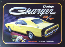 Photo of DODGE CHARGER R/T, YELLOW WITH BUMBLE BEE STRIP ON THE REAR ALONG WITH GREAT COLOR AND DETAIL MAKE THIS A SUPER SIGN FOR THE MOPAR FAN'S COLLECTION