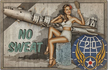 NO SWEAT B-29 VINTAGE 20TH WING AIR FORCE METAL SIGN S/O*
